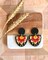 Daisy Floral Folk Art Statement Earrings, Modern Floral Earrings, Flower Jewelry, Mustard Yellow Burnt Orange Red, Boho Hippie Earring product 3
